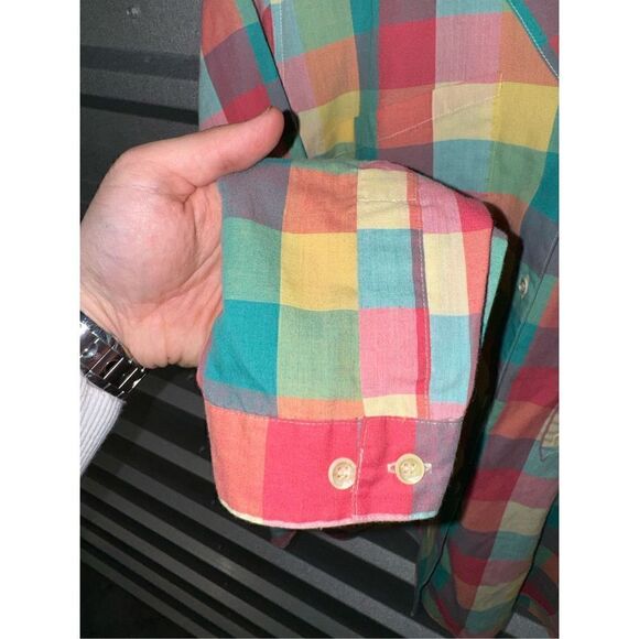 Peter Ashley Unlimited Pastel Checkerboard Button Up 40 M - Picture 8 of 10